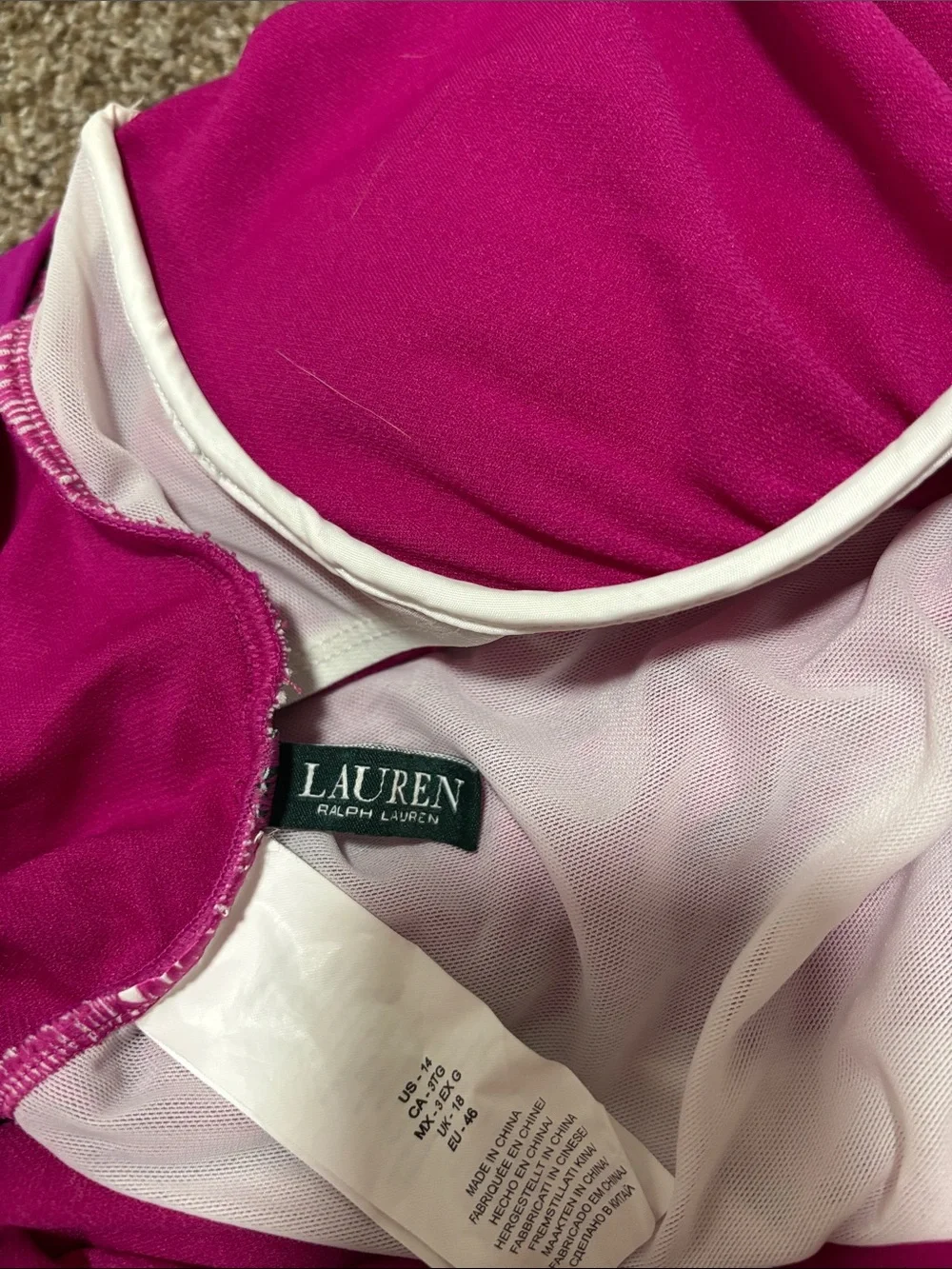 Women’s Magenta Ruffle One-Piece